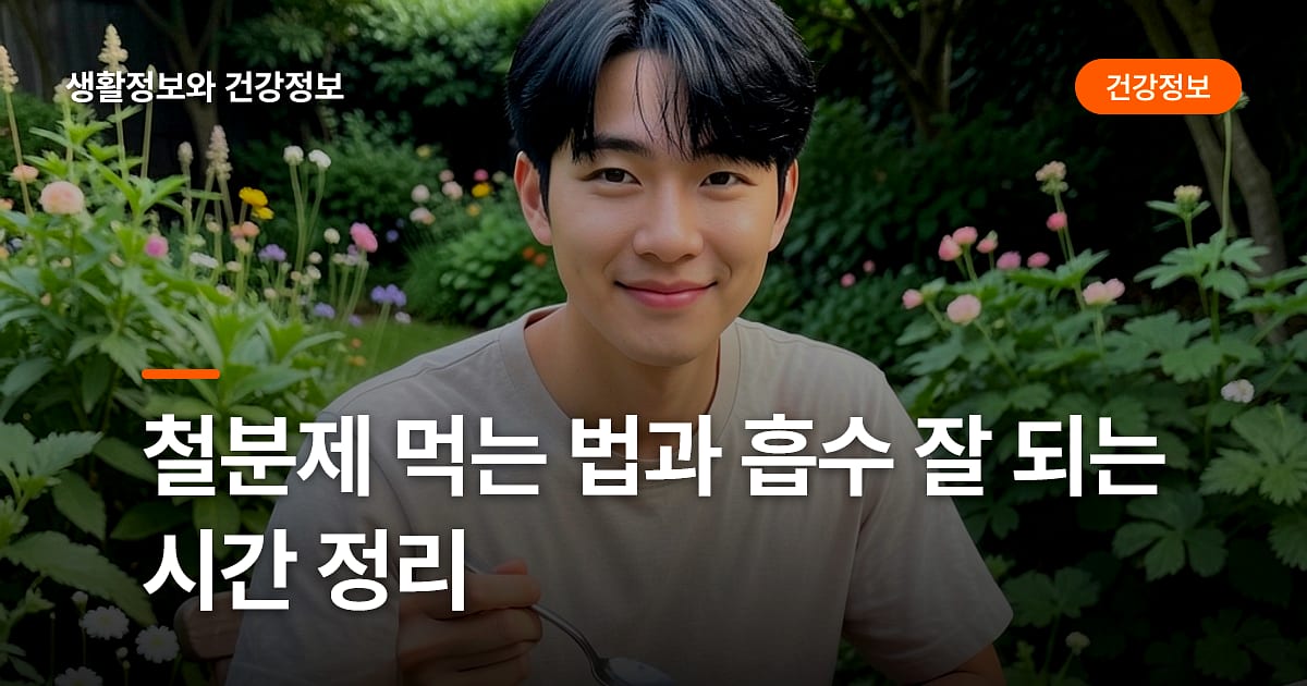 철분제 먹는 법과 흡수 잘 되는 시간 정리