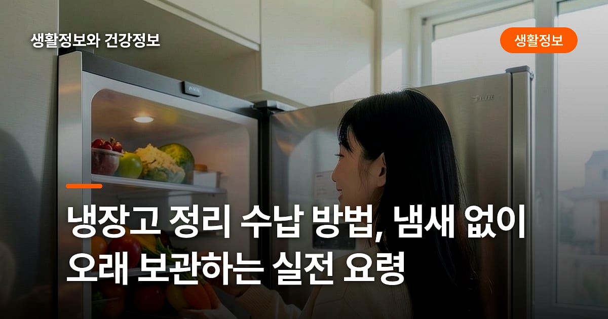 냉장고 정리 수납 방법, 냄새 없이 오래 보관하는 실전 요령