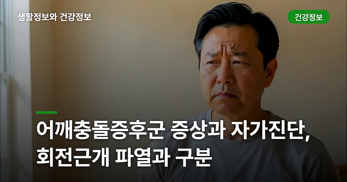 어깨충돌증후군 증상과 자가진단, 회전근개 파열과 구분